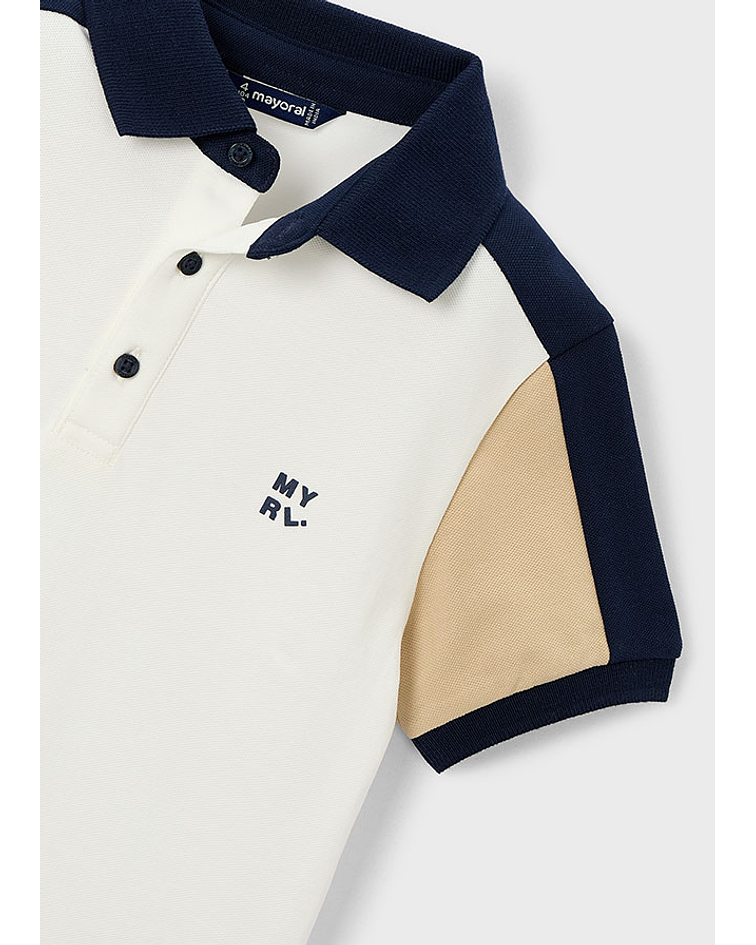 Polo m/curta combinado