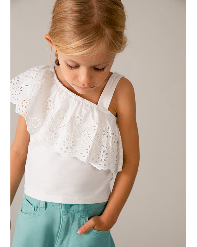 Blusa alças perfurada