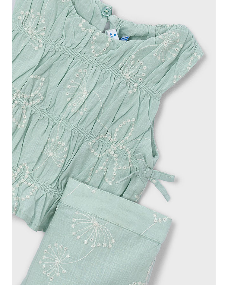 Conj. calça larga bordada