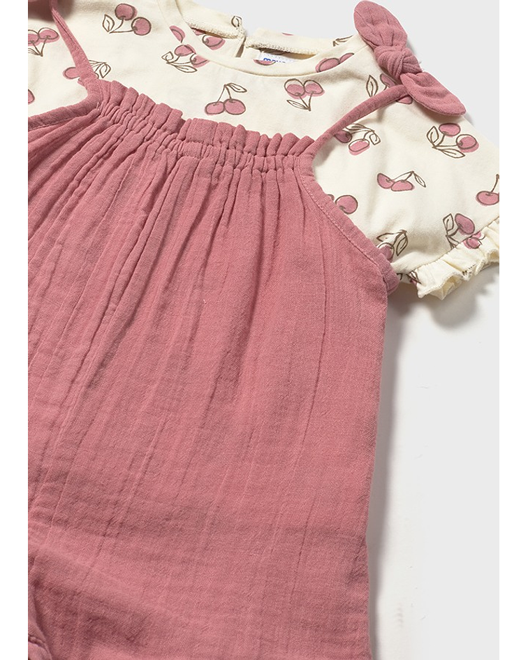 Conj. jardineira e camiseta