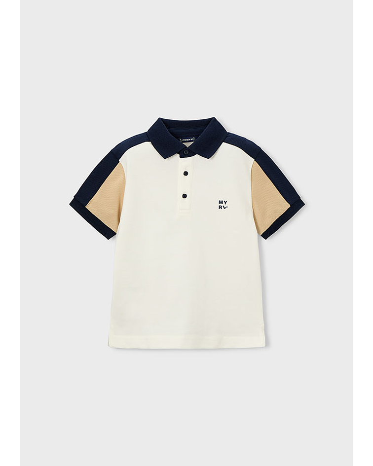 Polo m/curta combinado