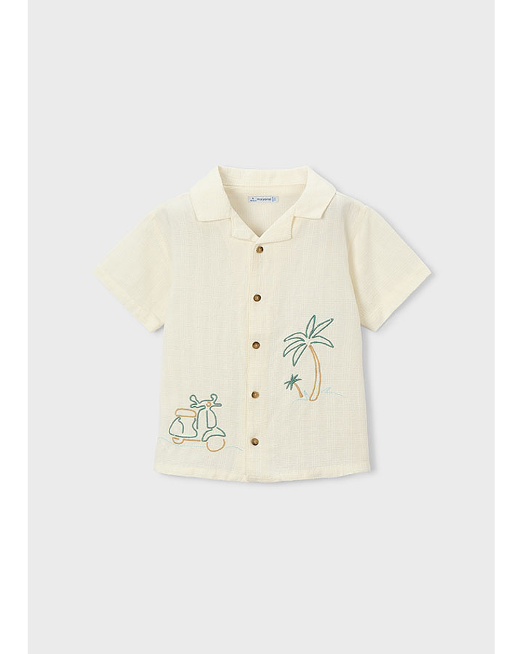 Camisa m/curta bordados