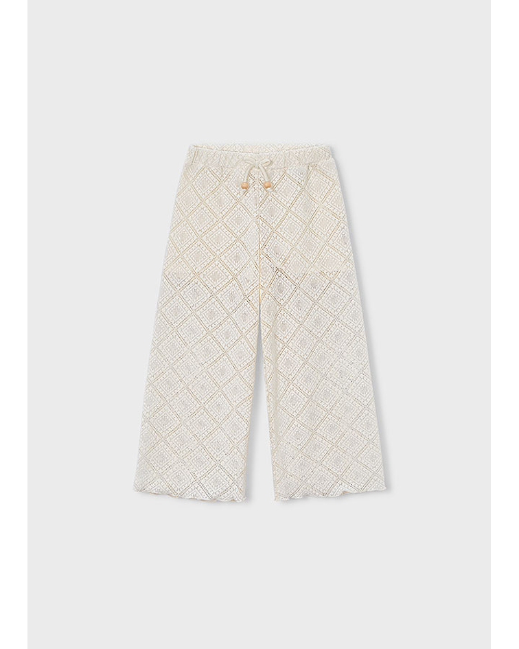 Calças largas de crochê