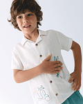 Camisa m/curta bordados