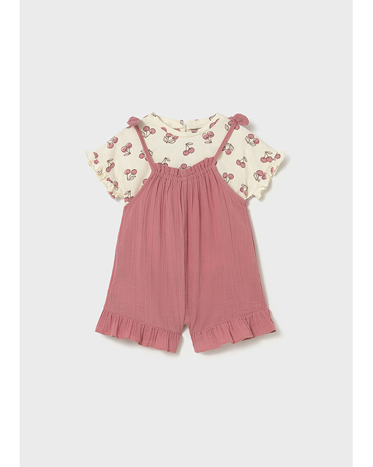 Conj. jardineira e camiseta