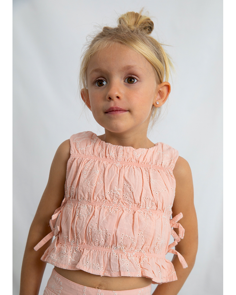 Conj. calça larga bordada