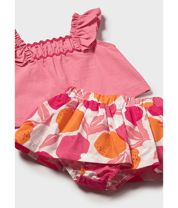 Conj.bermuda saia estampada