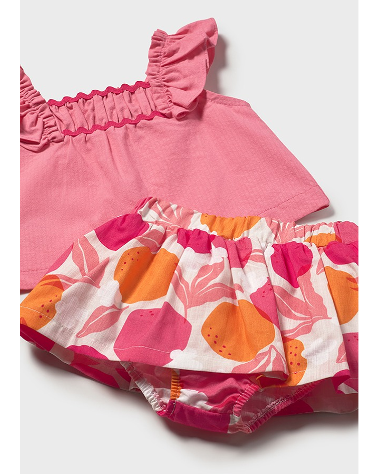 Conj.bermuda saia estampada