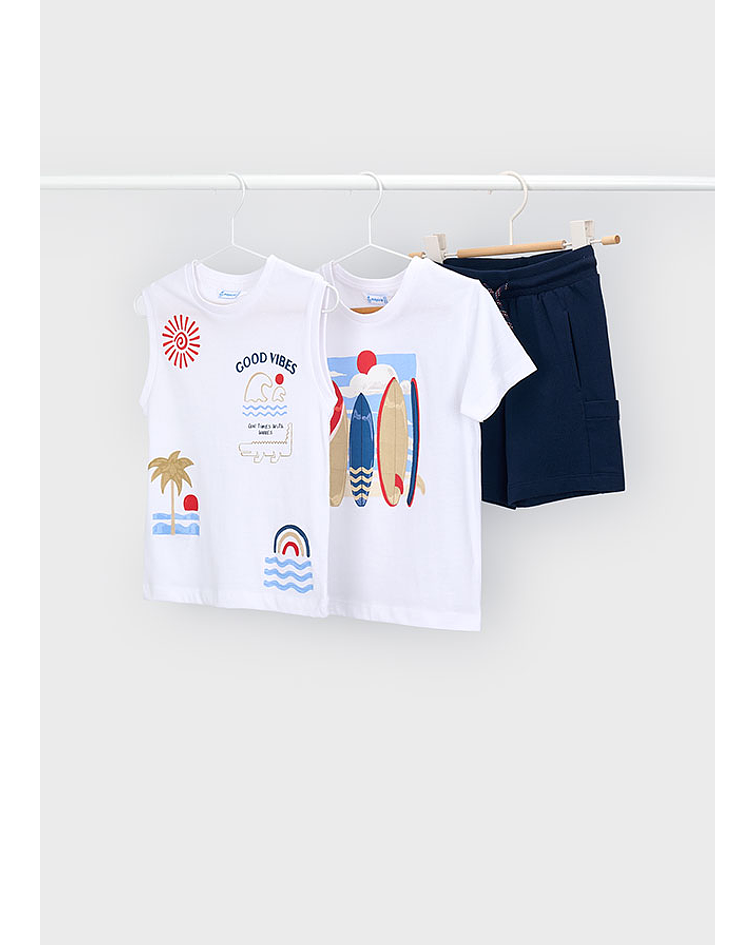 Conj. calção alças m/c