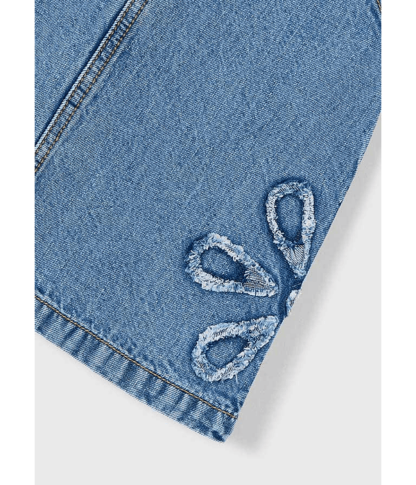 Saia de peito denim corações