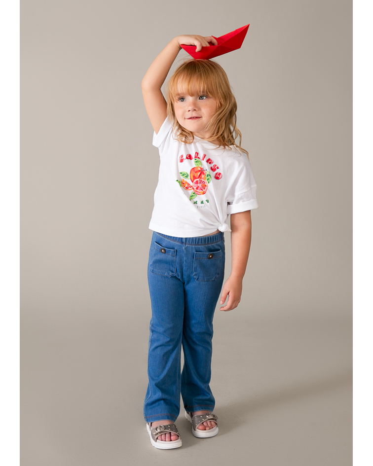 Legging flare com bolsos