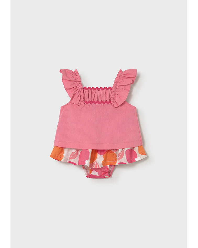 Conj.bermuda saia estampada