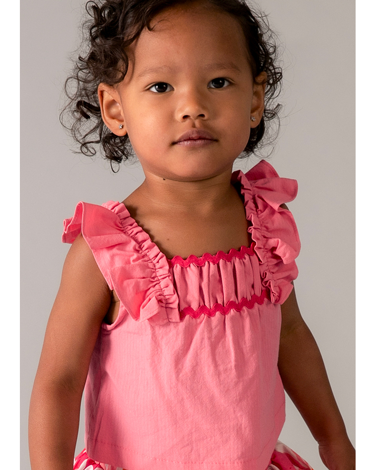 Conj.bermuda saia estampada