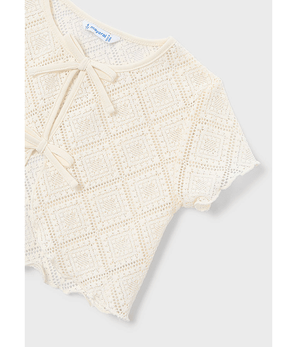 T-shirt m/c 2 peças em croché