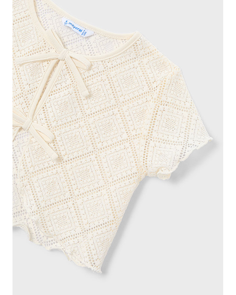 T-shirt m/c 2 peças em croché