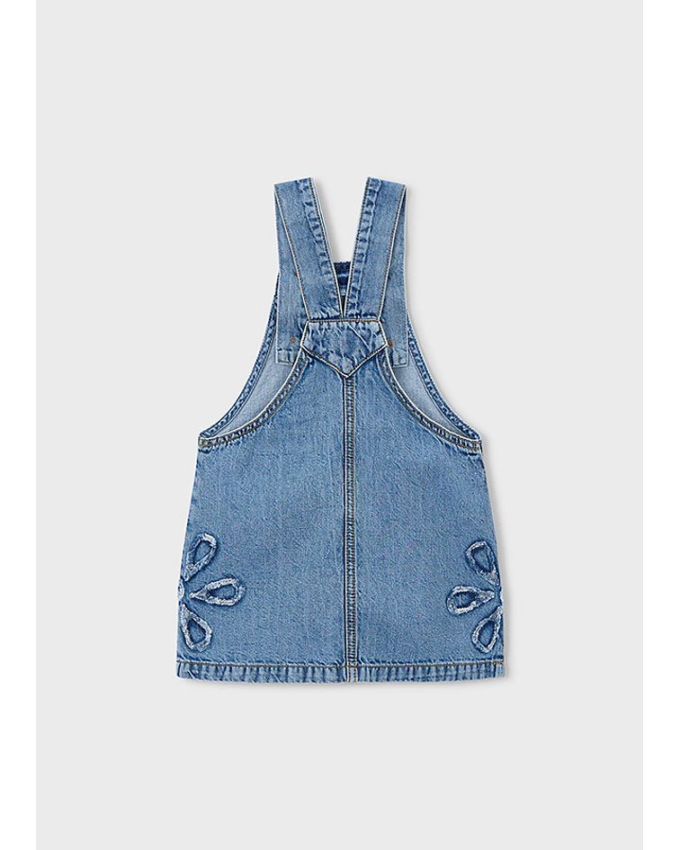 Saia de peito denim corações