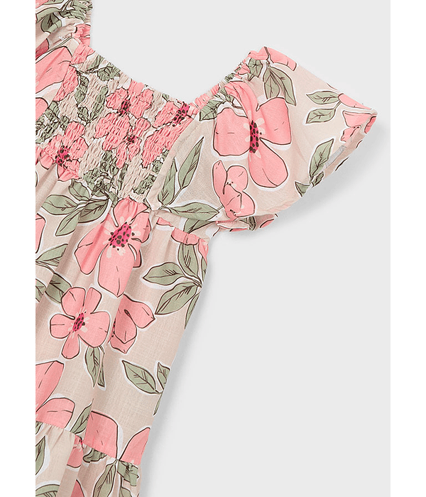 Vestido estampado efeito linh