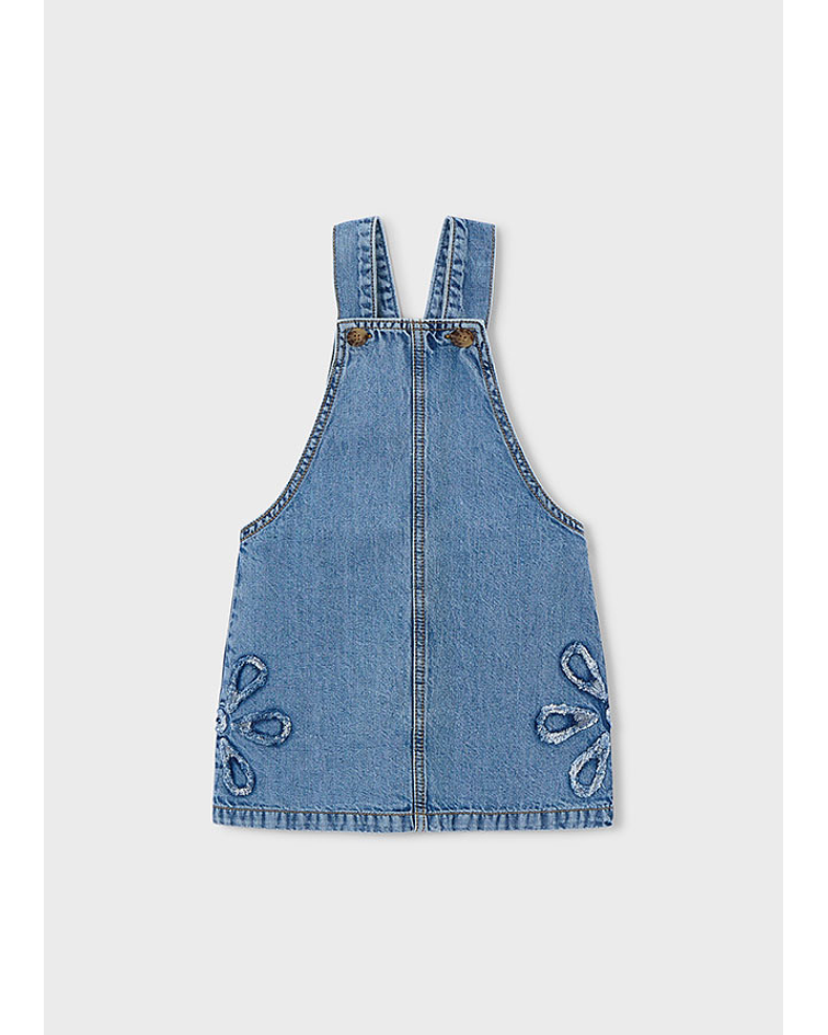 Saia de peito denim corações