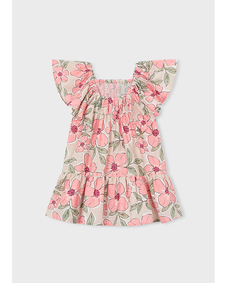 Vestido estampado efeito linh