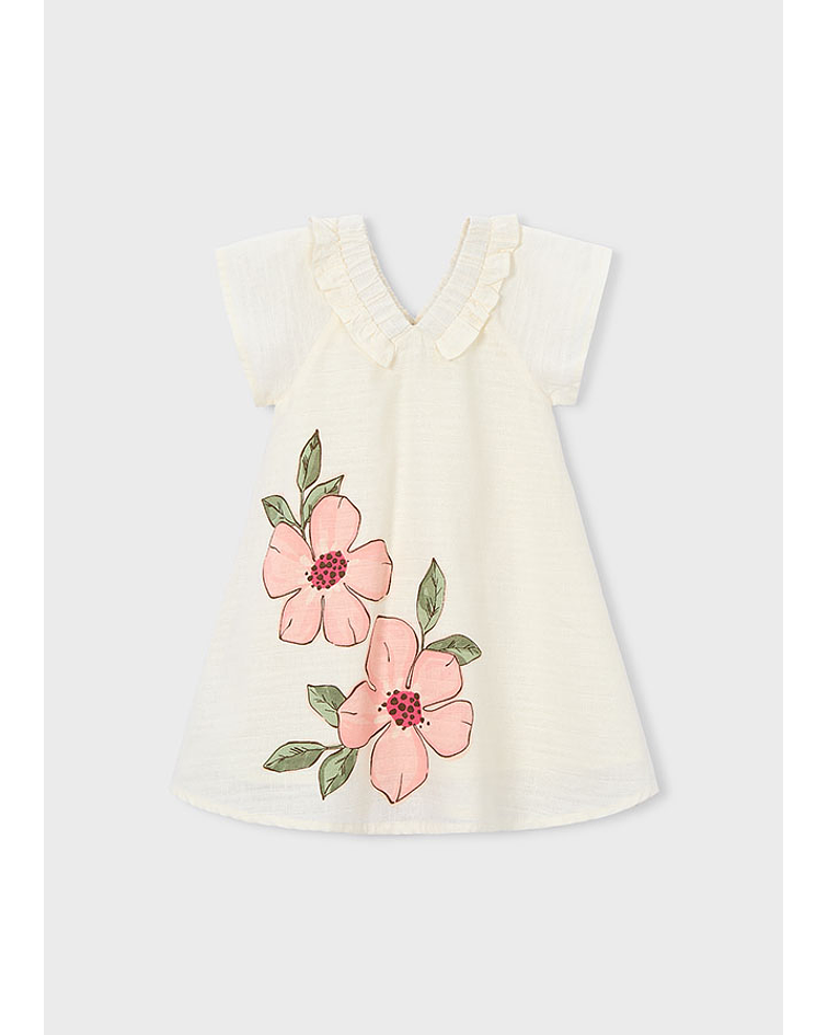 Vestido linho flores