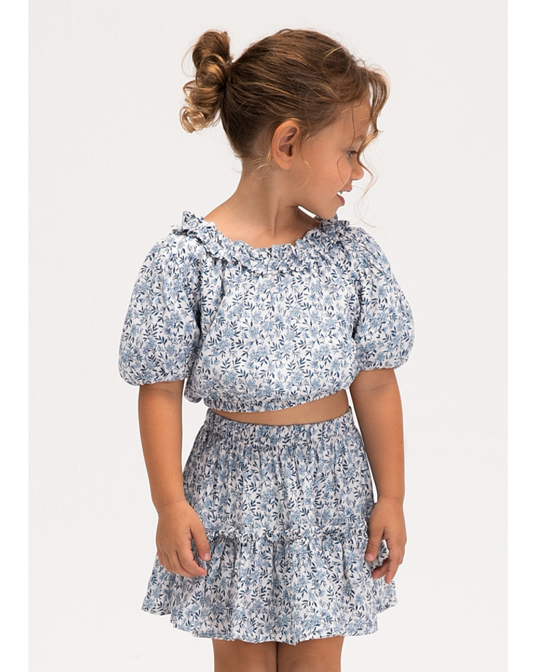 Saia dobby estampada