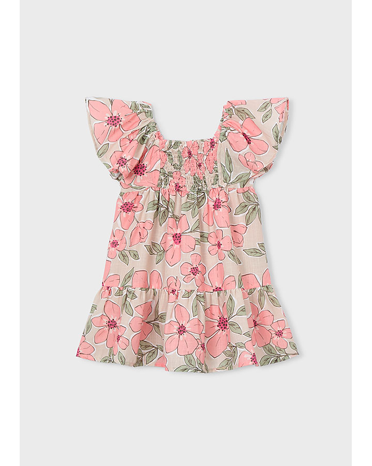 Vestido estampado efeito linh