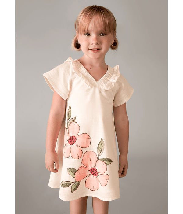 Vestido linho flores