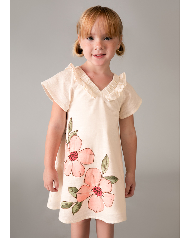 Vestido linho flores