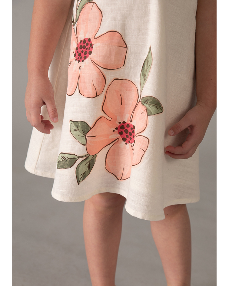 Vestido linho flores