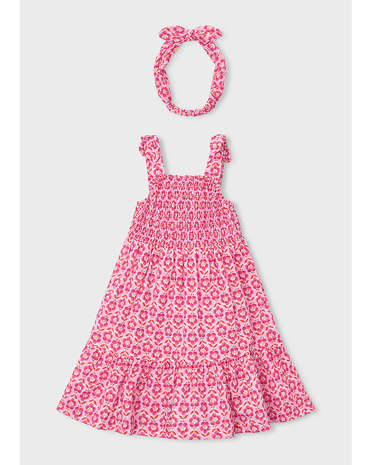 Vestido estamp c/ faixa cabel