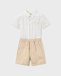 Conj. bermuda linho suiting.