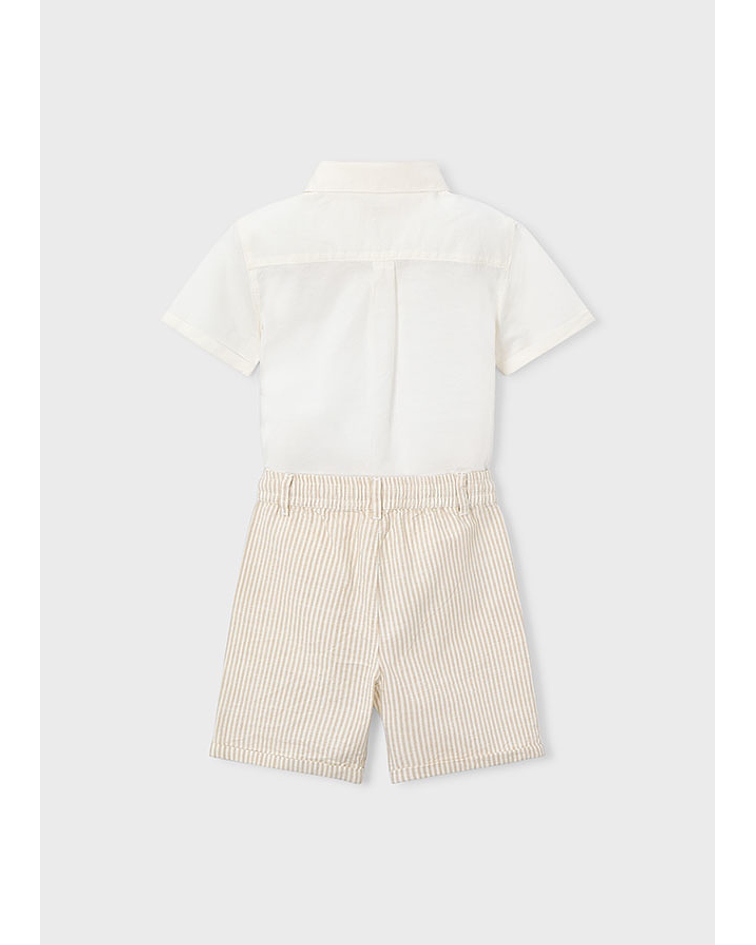 Conj. bermuda linho suiting.