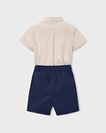 Conj. bermuda linho suiting.