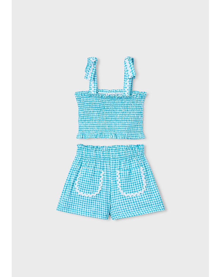 Conj. calção/top quadrados