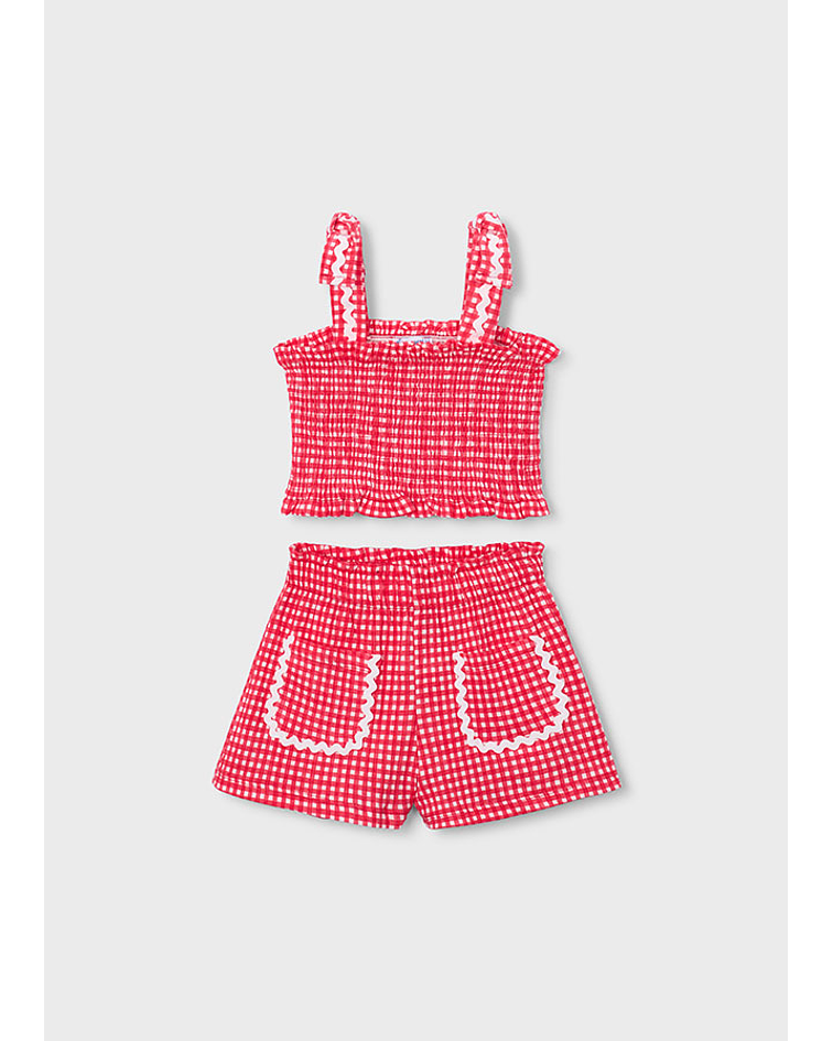 Conj. calção/top quadrados