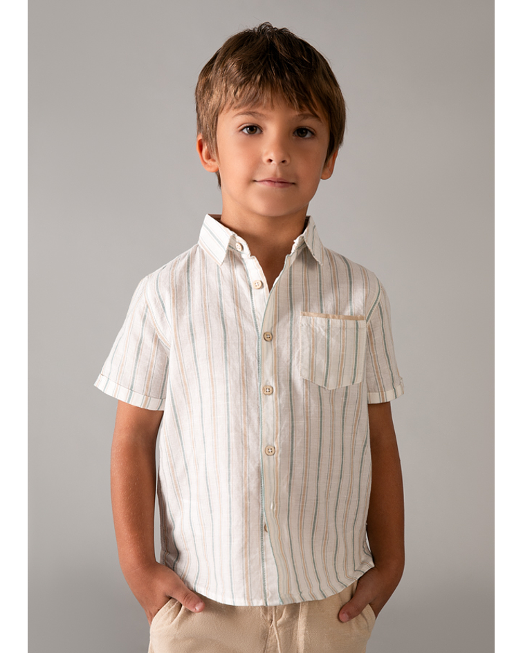 Conj. bermuda linho suiting.