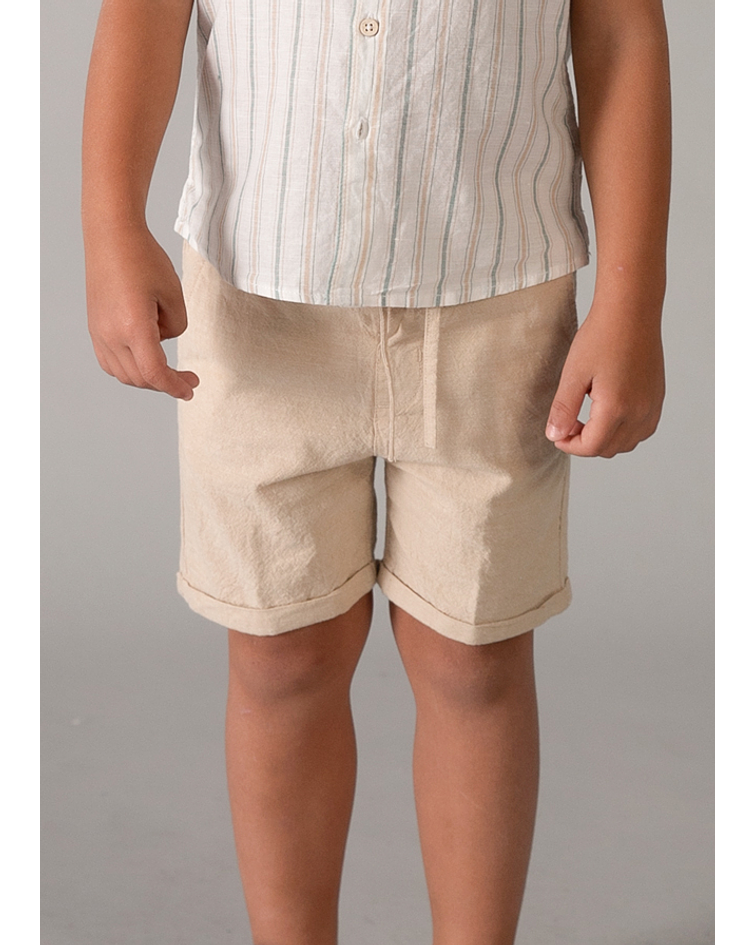 Conj. bermuda linho suiting.