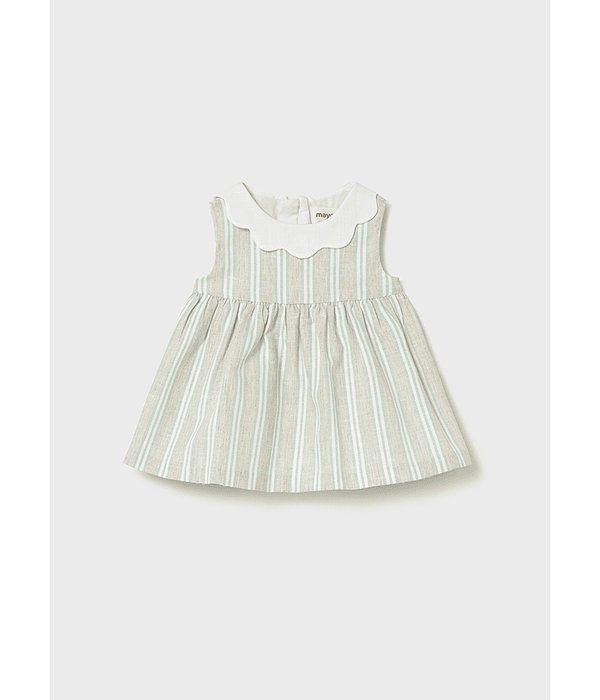 Vestido riscas linho