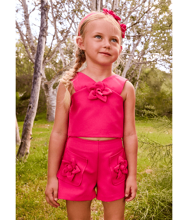 Conj. Top/bermuda flores