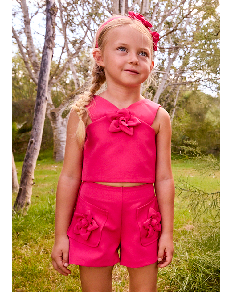 Conj. Top/bermuda flores