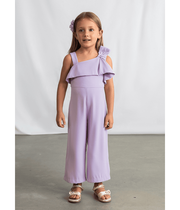 Macacão crepe laçada