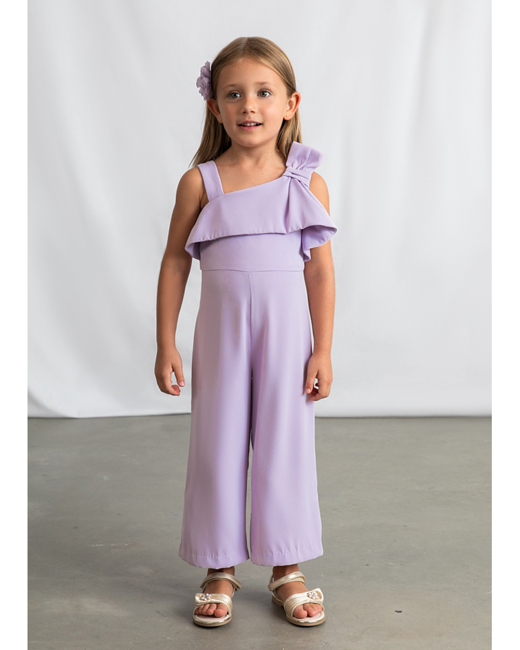 Macacão crepe laçada