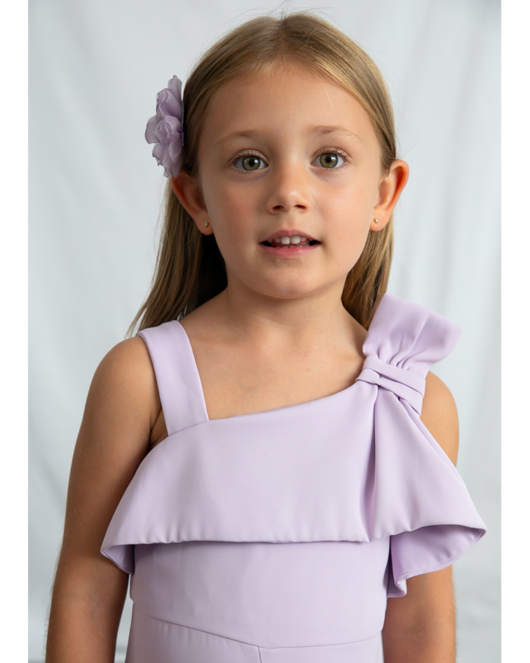 Macacão crepe laçada