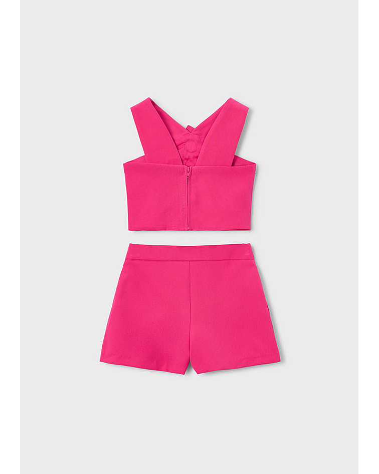 Conj. Top/bermuda flores