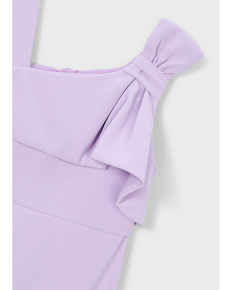 Macacão crepe laçada