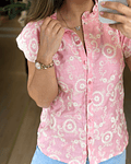 CAMISA BORDADA ROSA