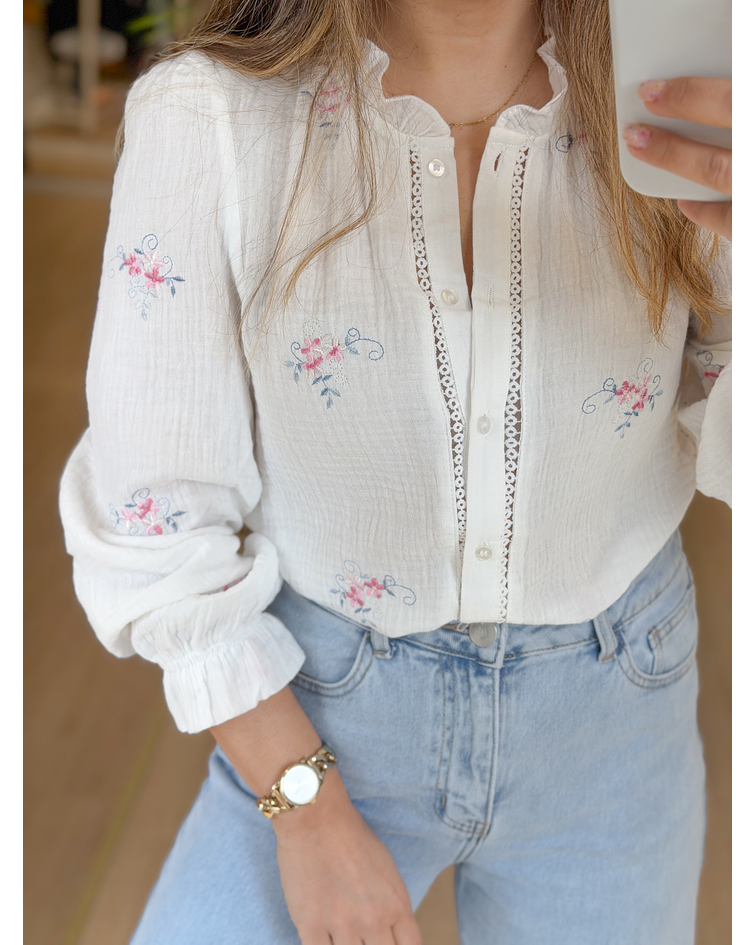 CAMISA BORDADA BRANCA