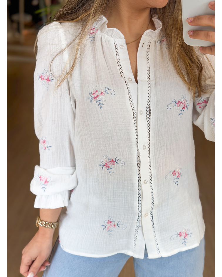 CAMISA BORDADA BRANCA