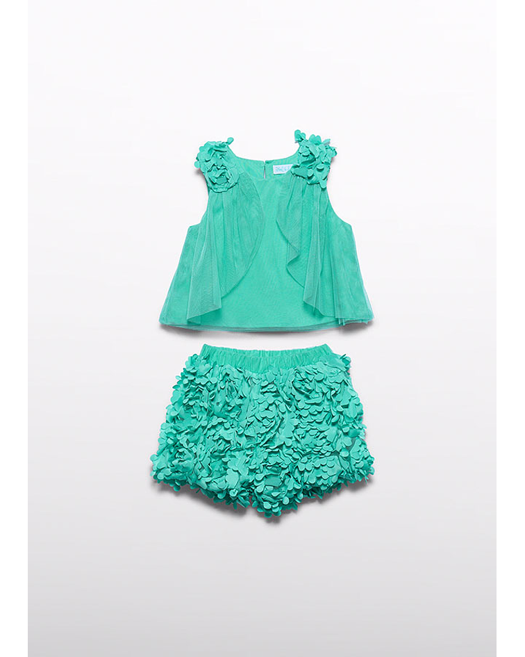 Conj. bermuda flores 3d