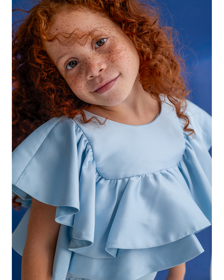 Conj. calça culotte guipur